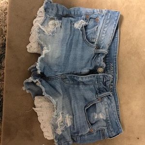 American Eagle lace pocket jean shorts